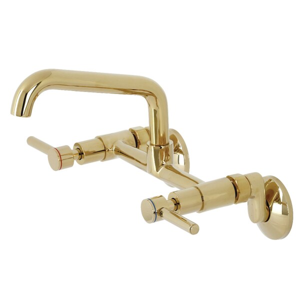 KS823PB Concord Two-Handle Wall-Mount Kitchen Faucet, Polished Brass